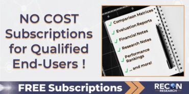 Recon Research Offers Free Subscriptions to Qualifying End-Users