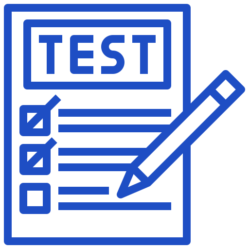 Icon of a written test